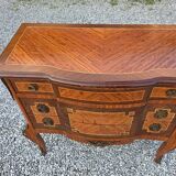 Commode transition in marquetry, Louis XV style, early 20th century.