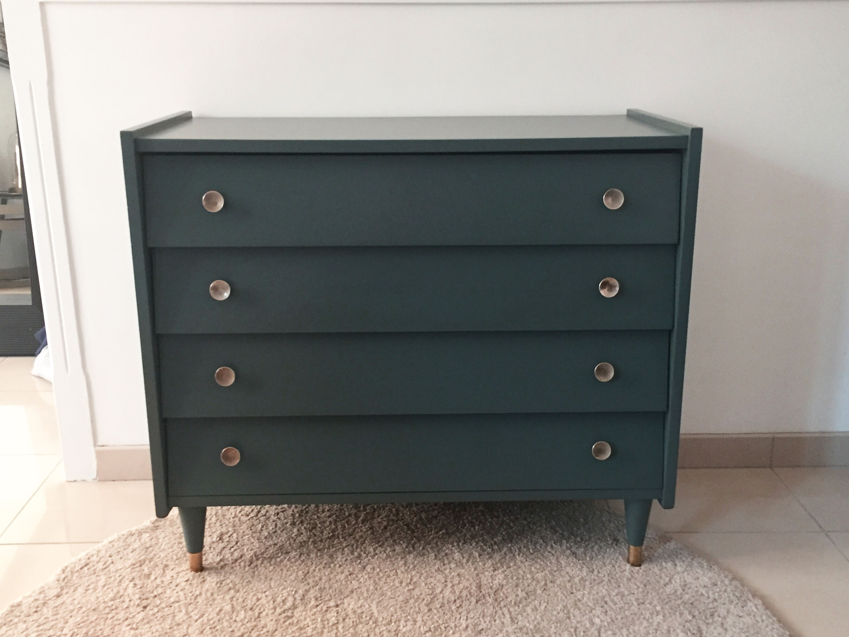 1960s chest with compass foot in brass