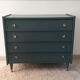 Commode vintage 1960 pieds compas bois et laiton