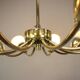 Brass and glass ten-arm chandelier from the mid-century, 1960s.