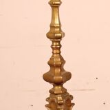 bronze candlestick from the 18th century converted into a lamp with its shade