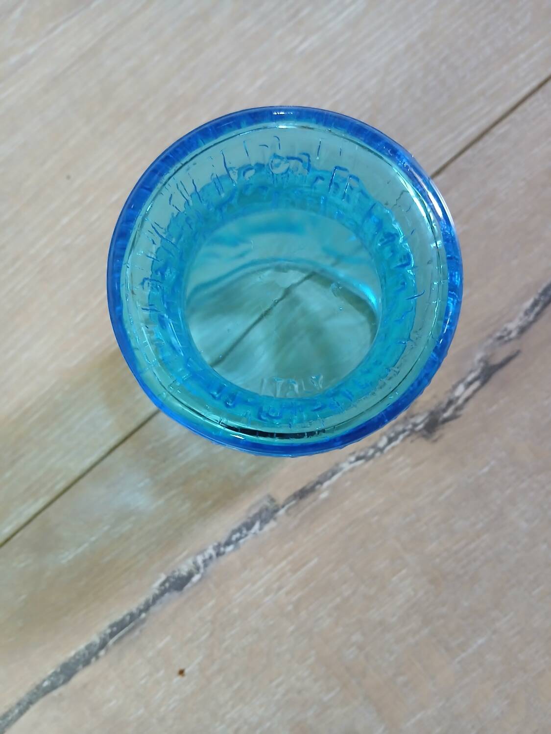 6 antique blue glass glasses