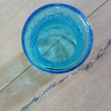 6 antique blue glass glasses