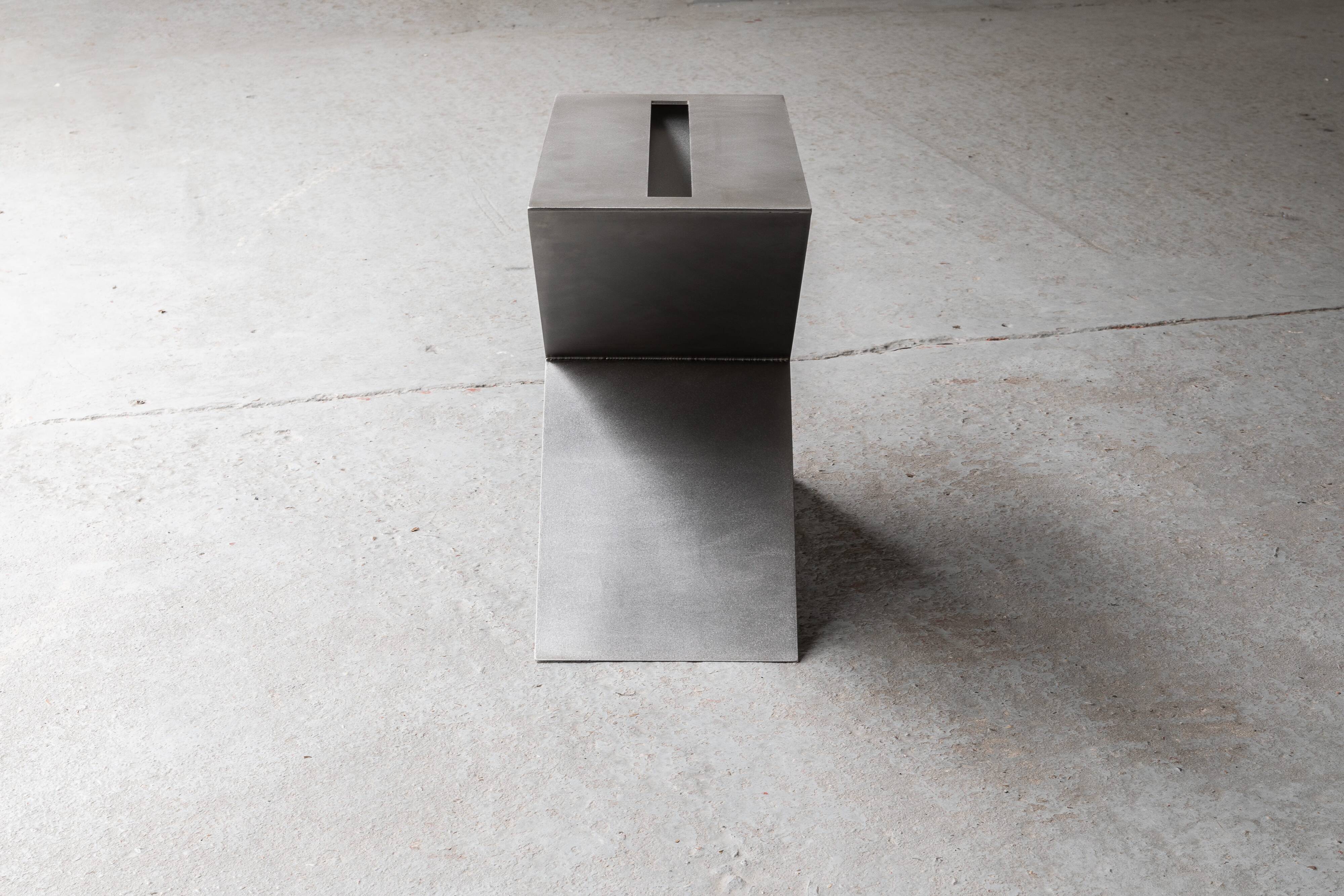 Contemporary stainless steel side table by Lena Coupez, Belgium, 2024