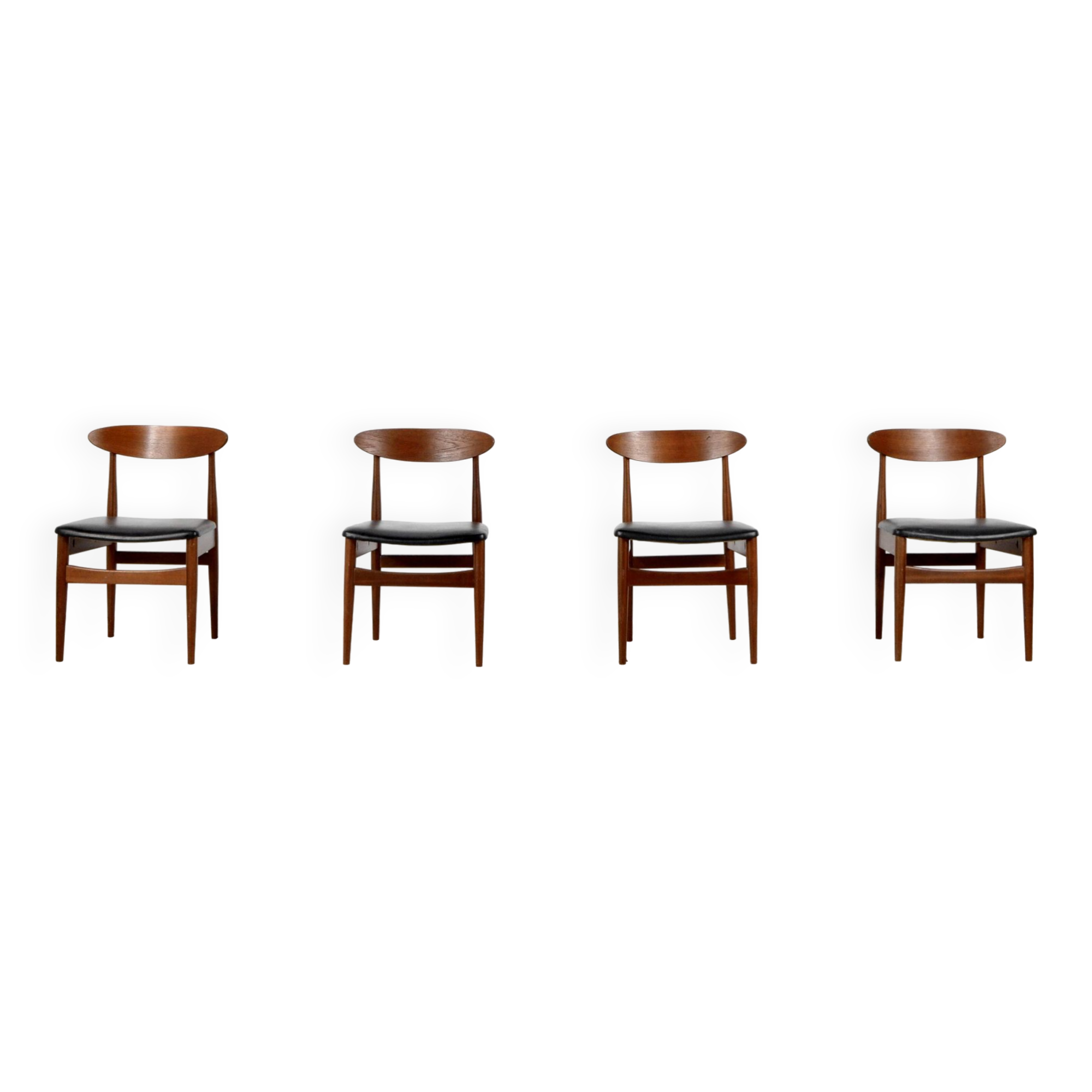 Ensemble de 4 chaises en teck du milieu du siècle. Style vintage moderne/rétro/danois.
