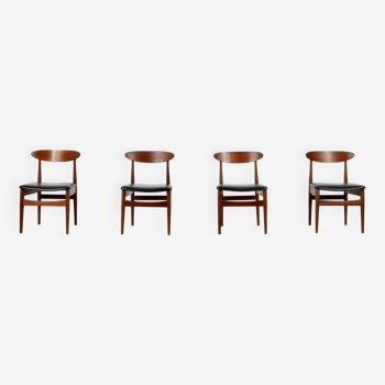 Ensemble de 4 chaises en teck du milieu du siècle. Style vintage moderne/rétro/danois.
