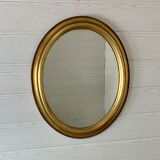 Oval mirror Louis XVI style in gilded wood