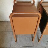 Pair of boarding school bedside tables
