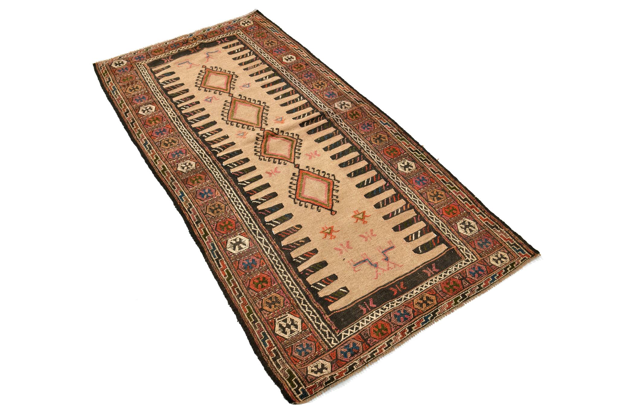 3x6 Mid Century Modern Kilim Rug, 99x197Cm