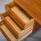 Mid-century Danish freestanding teak desk with raised lip edge, 1960s