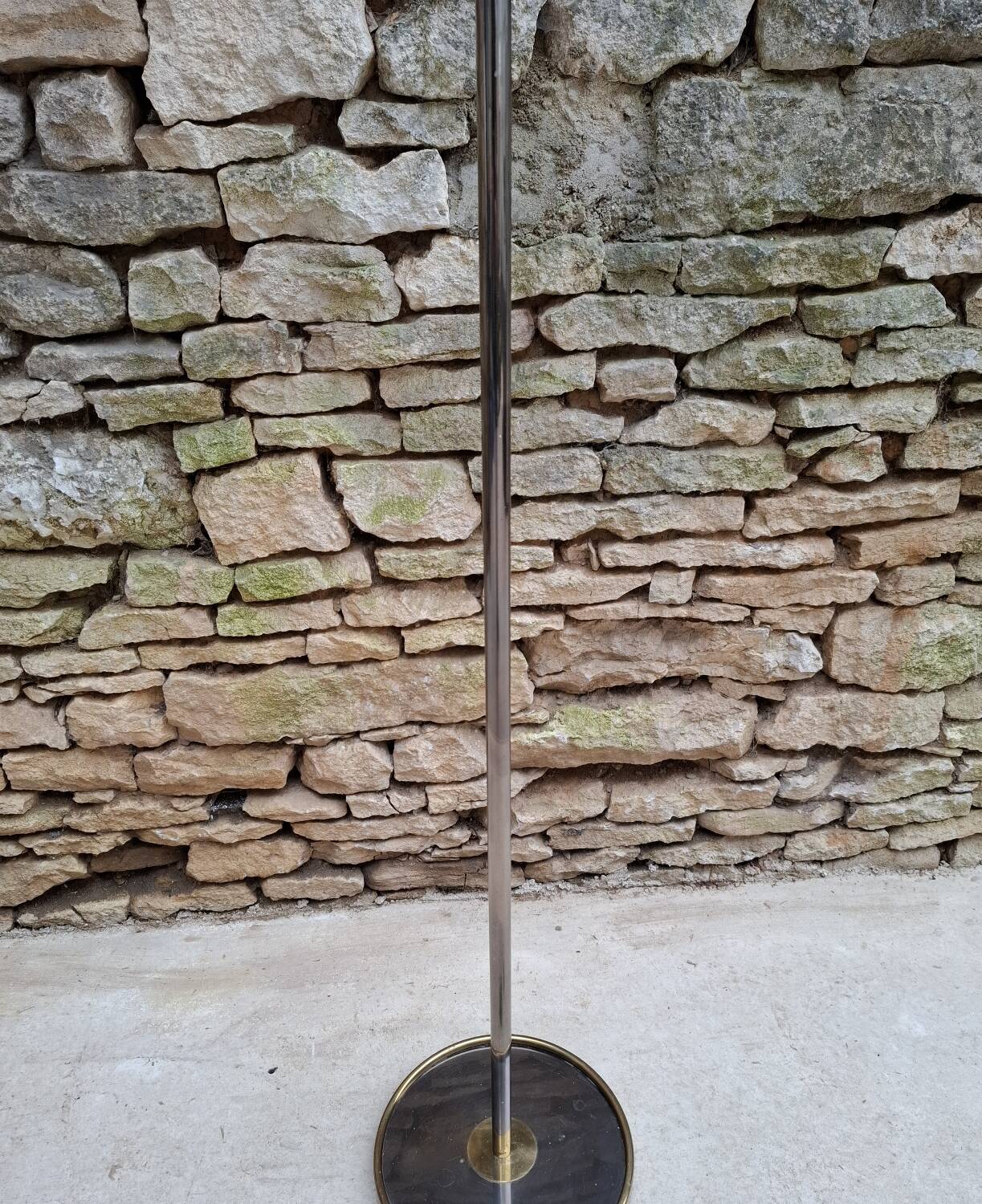 Chrome and brass floor lamp