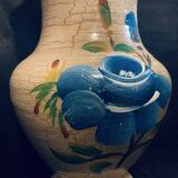 Vase fleuri peint à la main France style ancien vintage