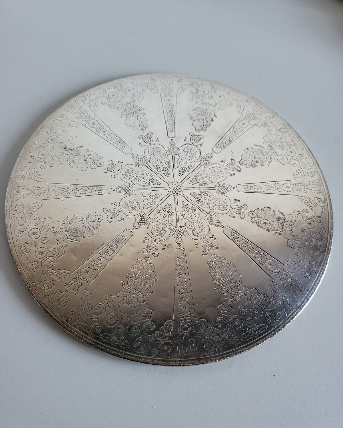 Silver-plated metal trivet EPB made in Sweden
