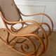Curved wooden rocking chair