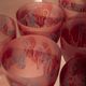 Frosted pink wine glasses hand-painted, set of 6