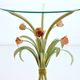Pedestal table / Side table bouquet of flowers / Roses wrought iron 1960 vintage