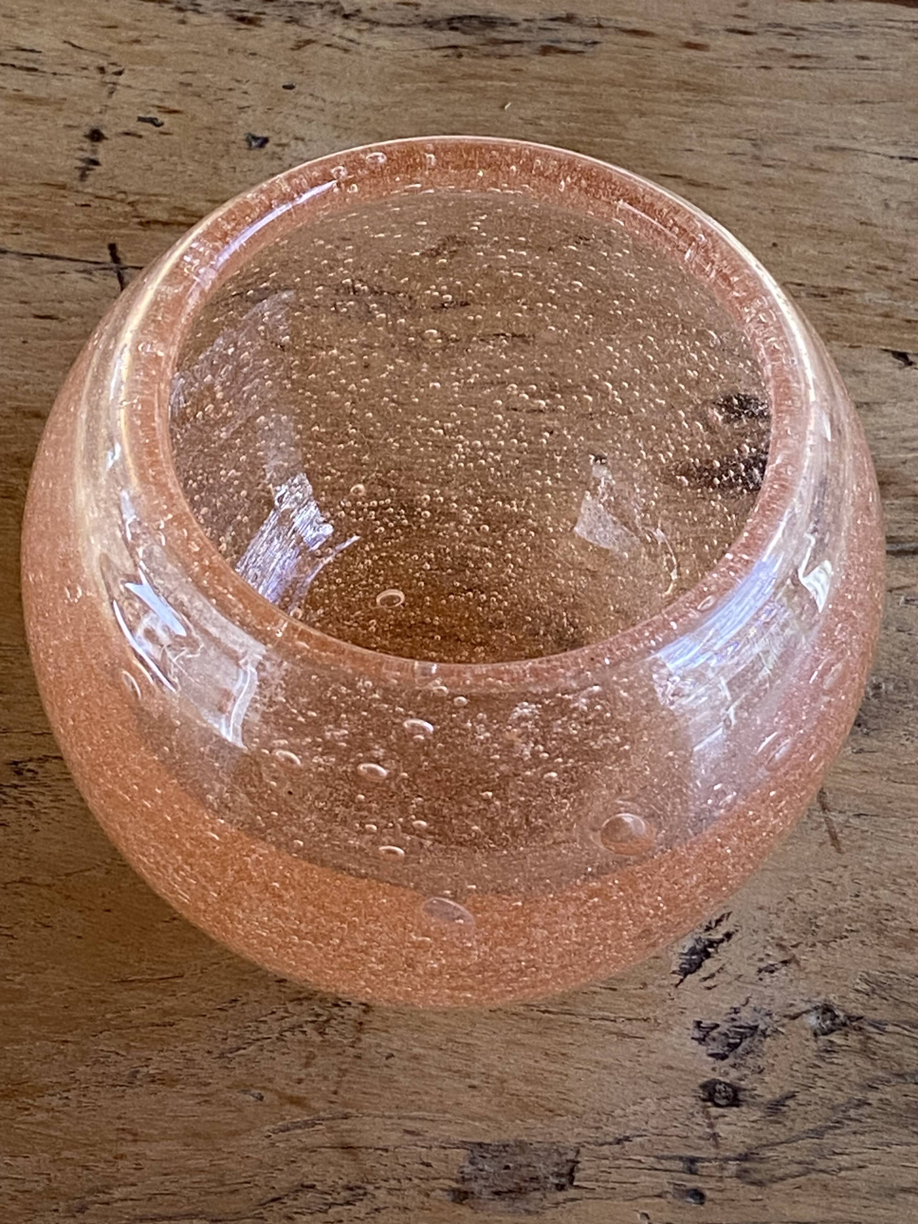 Pink glass vase after Biot