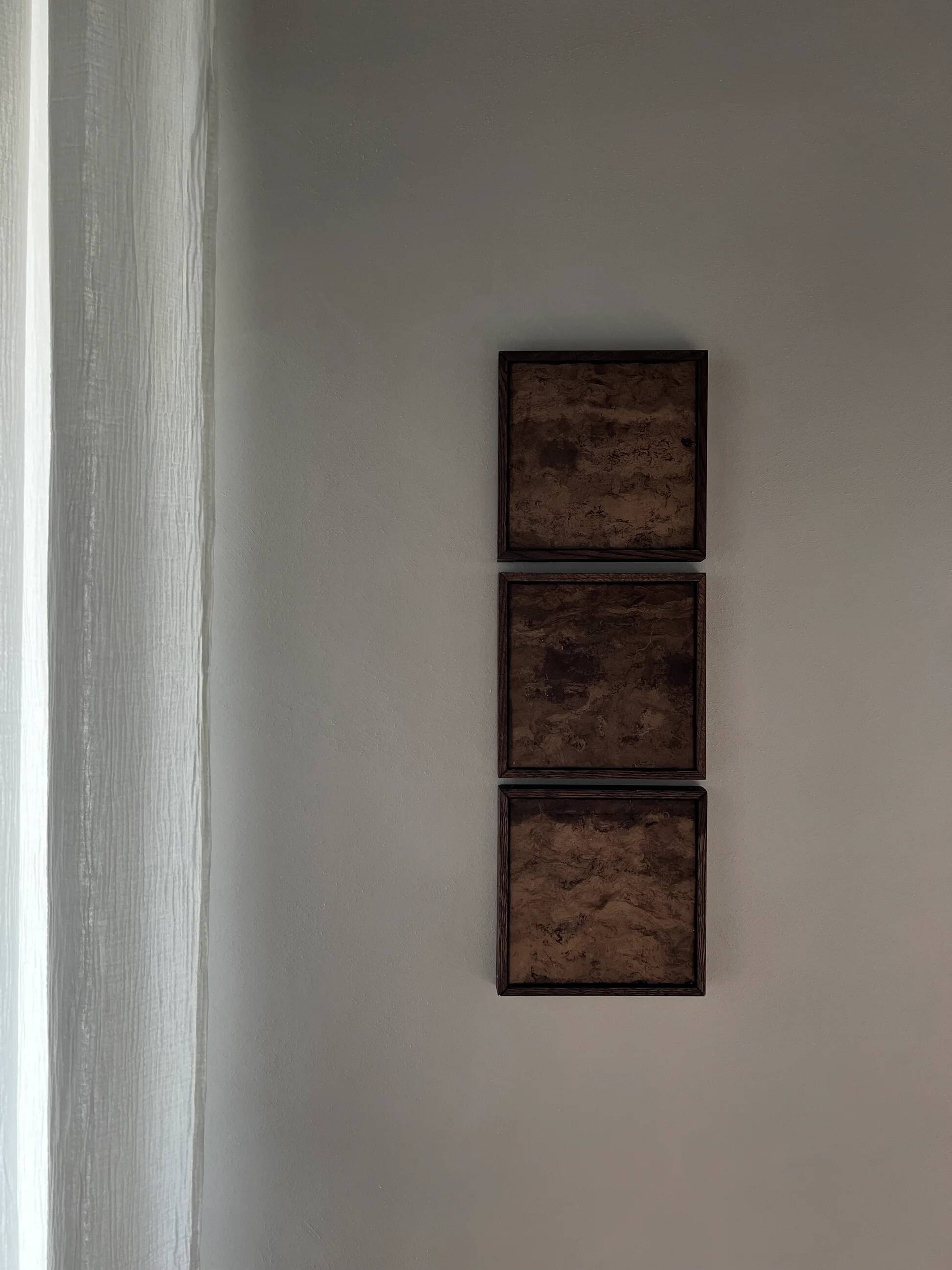 Triptych in bark paper