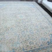 1970s Vintage Persian Handmade Wool Cotton Beige Area Rug 292x396