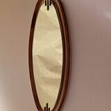 1960s Oval Wall Mirror with Brass Frame by Sant’Ambrogio De Berti