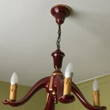 Lustre art deco burgundy earthenware and gold