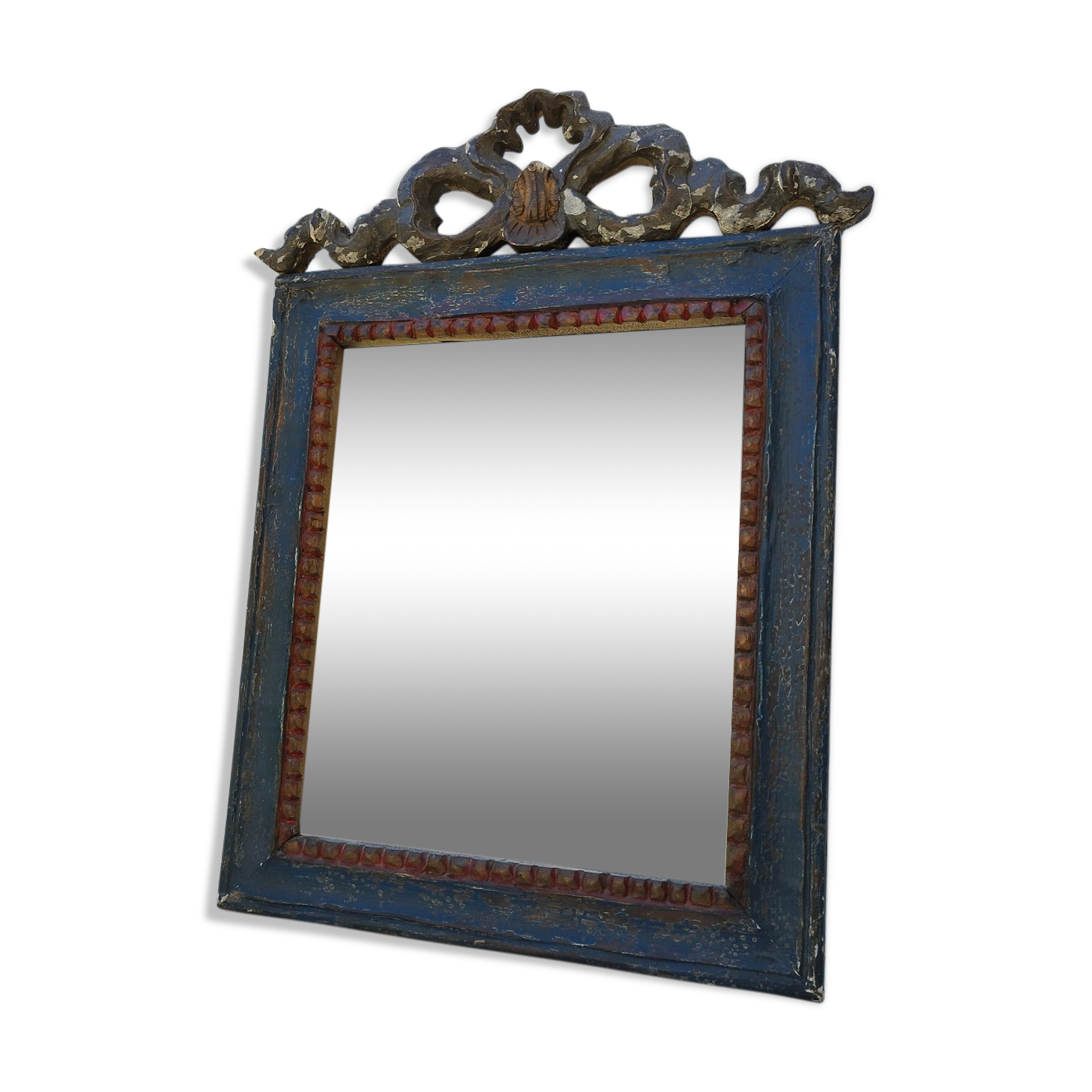 Louis XV style mirror wood and pediment