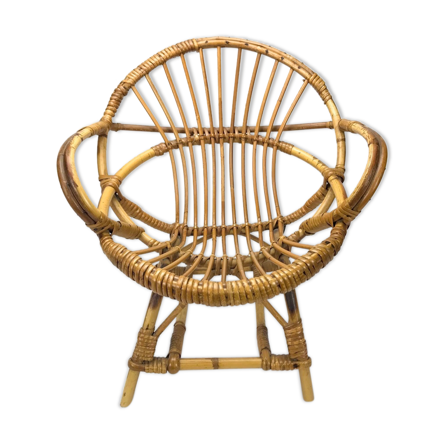 Children's rattan basket chair