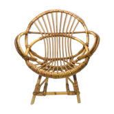 Fauteuil corbeille en rotin pour enfants
