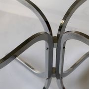 Table à manger en verre fumé et métal chromé 1970