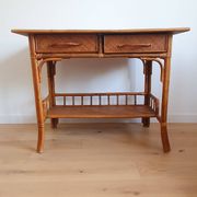 Bureau en rotin vintage