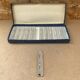 Antique set of 12 crystal knife holders art table kitchen vintage
