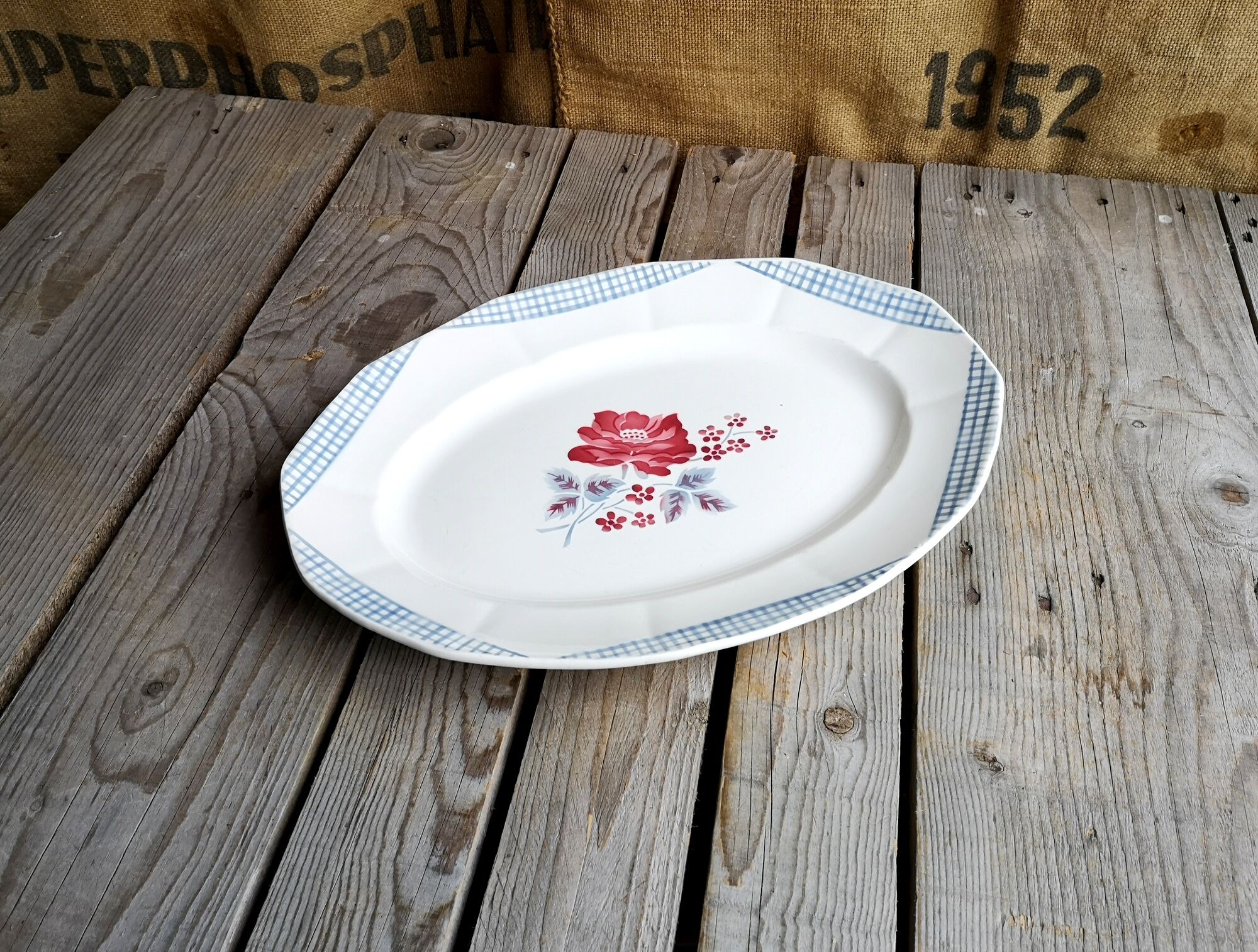 Oval dish Digoin Sarreguemines collection Josiane