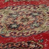 One-of-a-kind turkish handwoven vintage rug - rustic vintage charm 315x 96