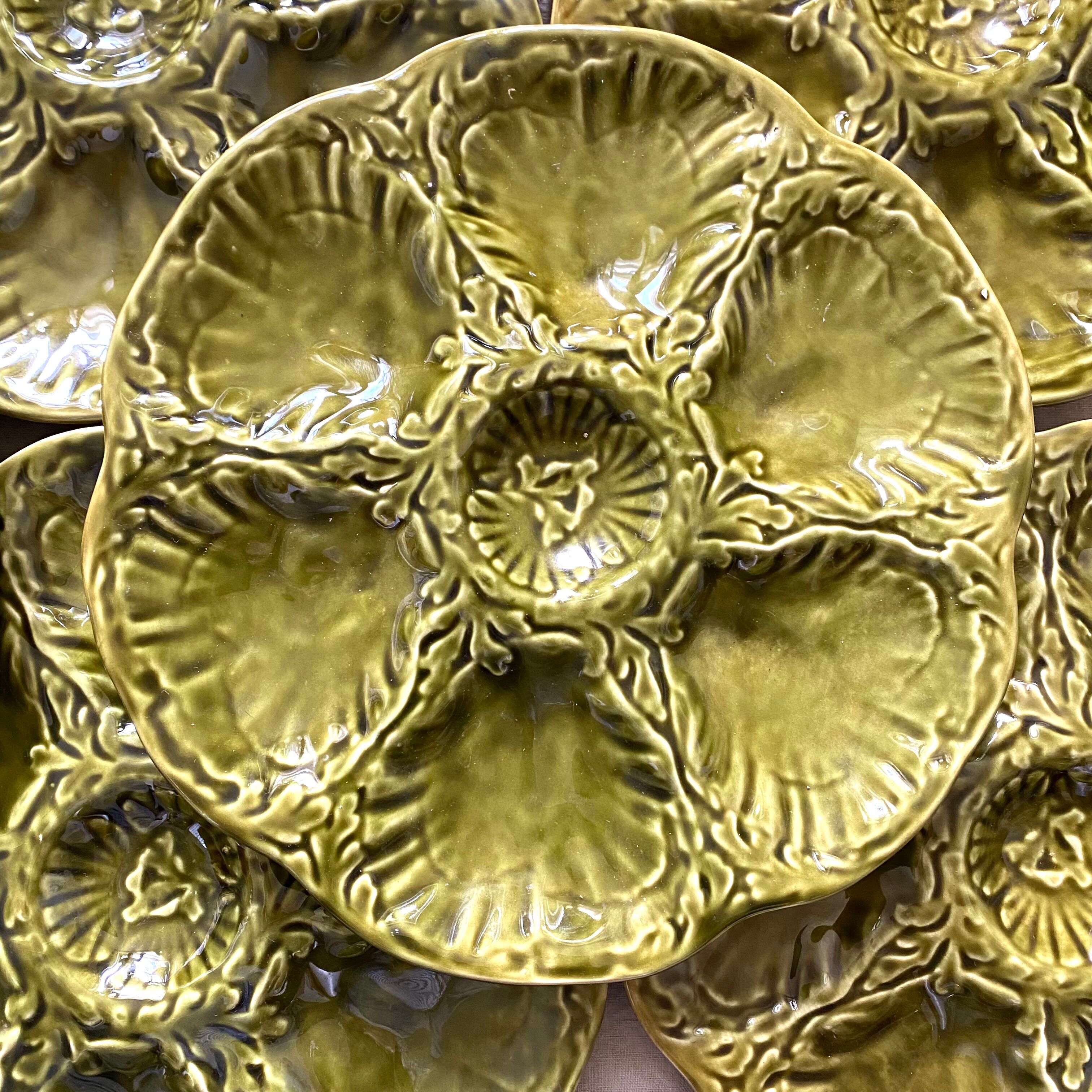 Vintage ceramic oyster plates from Gien