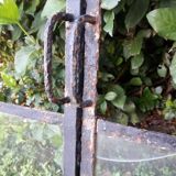 Industrial arched metal window L128xH114 19th century glass roof 2 leaves
