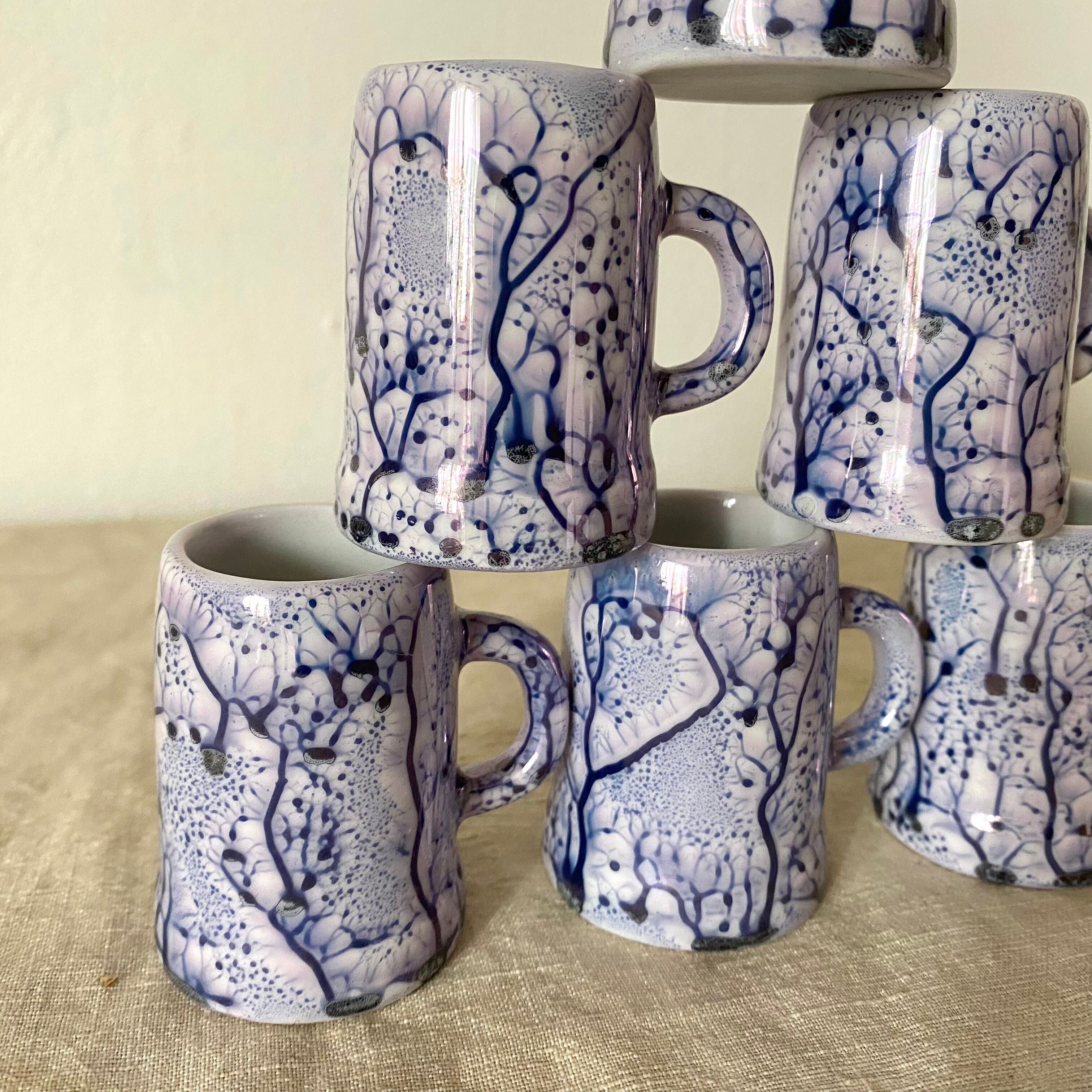 Marbled ceramic mugs