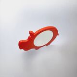 Space Age Wall Mirror with Hippo Shape Poss Denmark, 1960/70s