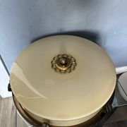 Large Art Deco ceiling light, brass and glass, 1920s
