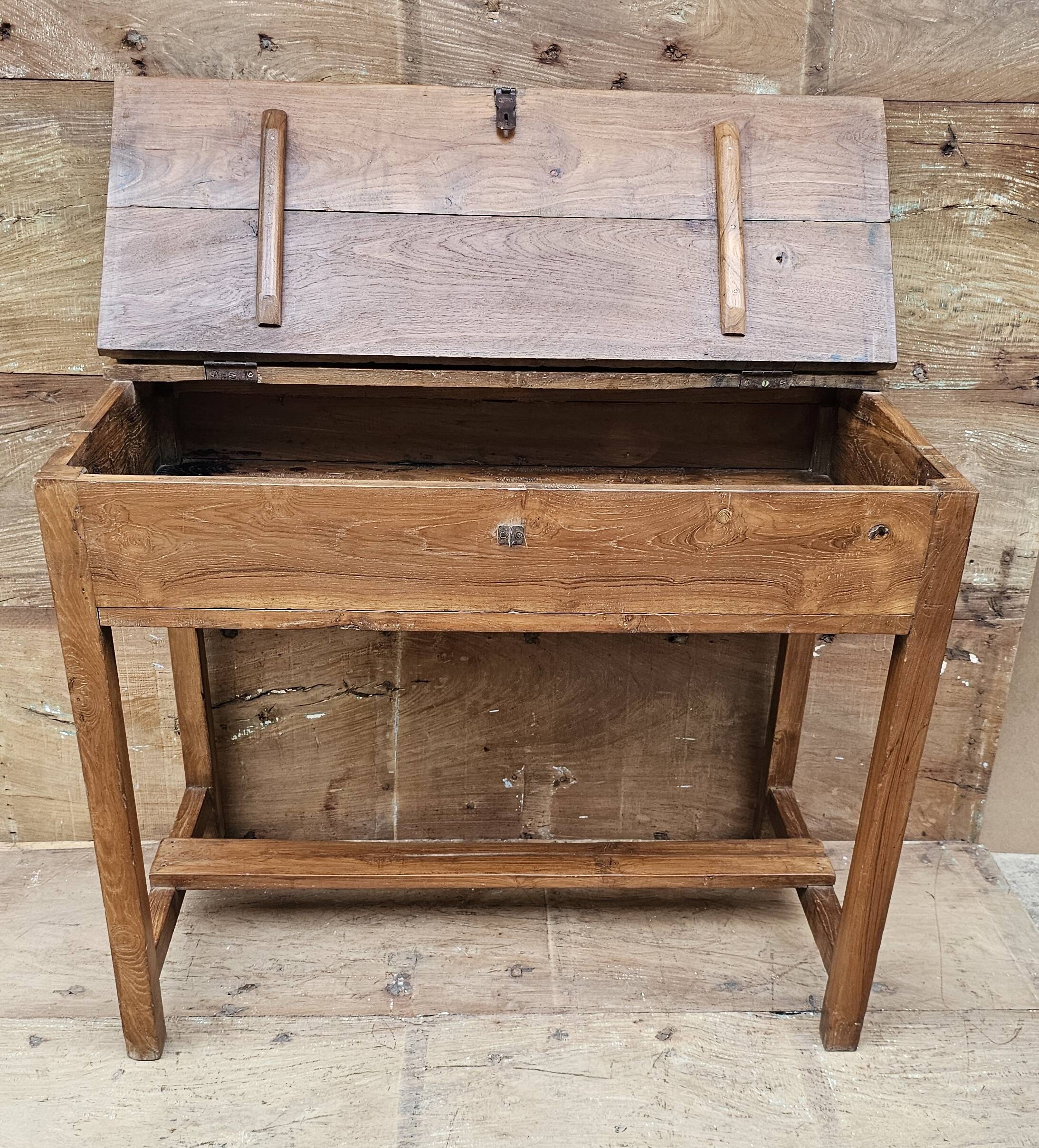 Old desk - Burmese teak desk