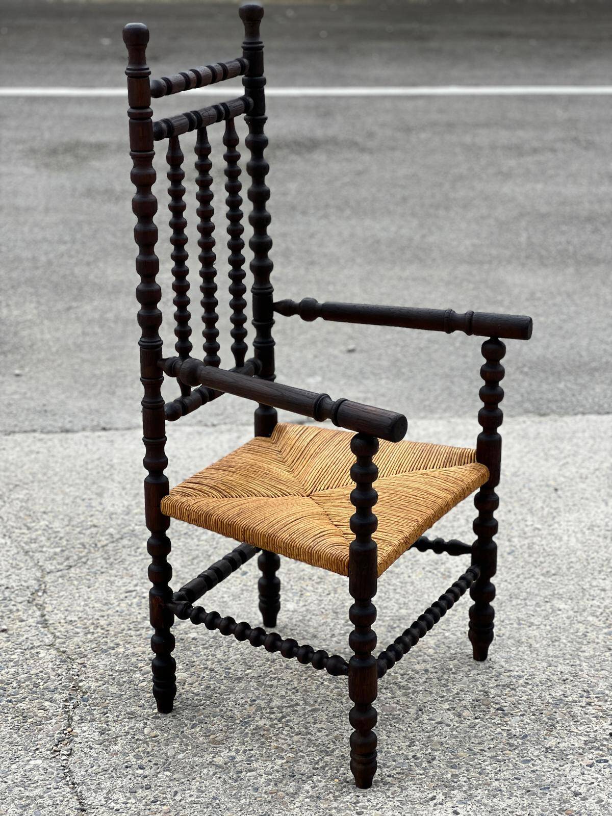 Chair called Bobbin in stained oak, 1930