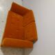 Canapé, banquette art déco, velours orange
