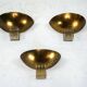 Set of three Italian Deco-style brass wall sconces, Italy 1970s