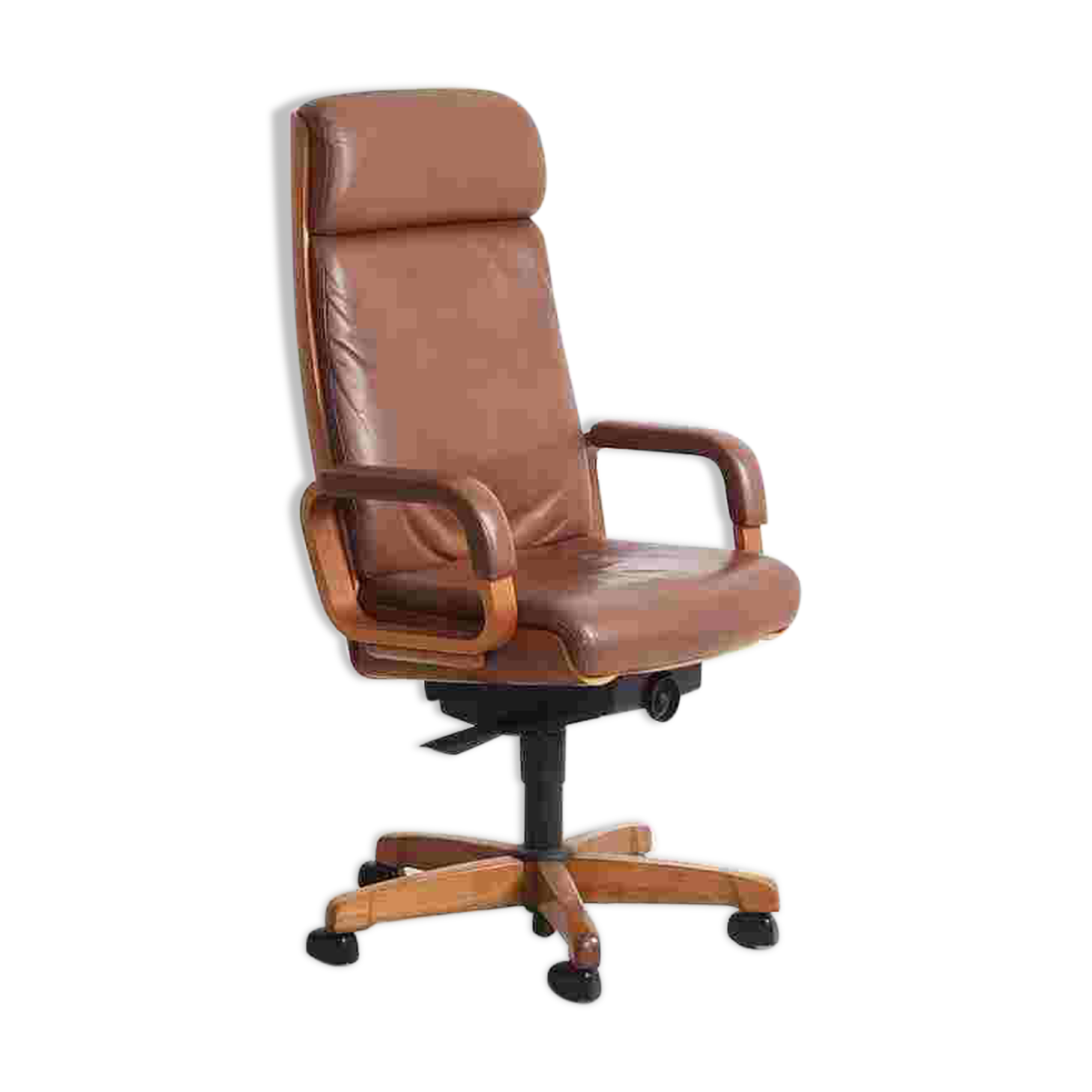 Fauteuil de bureau vintage en cuir