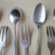 Dessert or dessert cutlery, 6 forks and 6 silver metal spoons Guildard