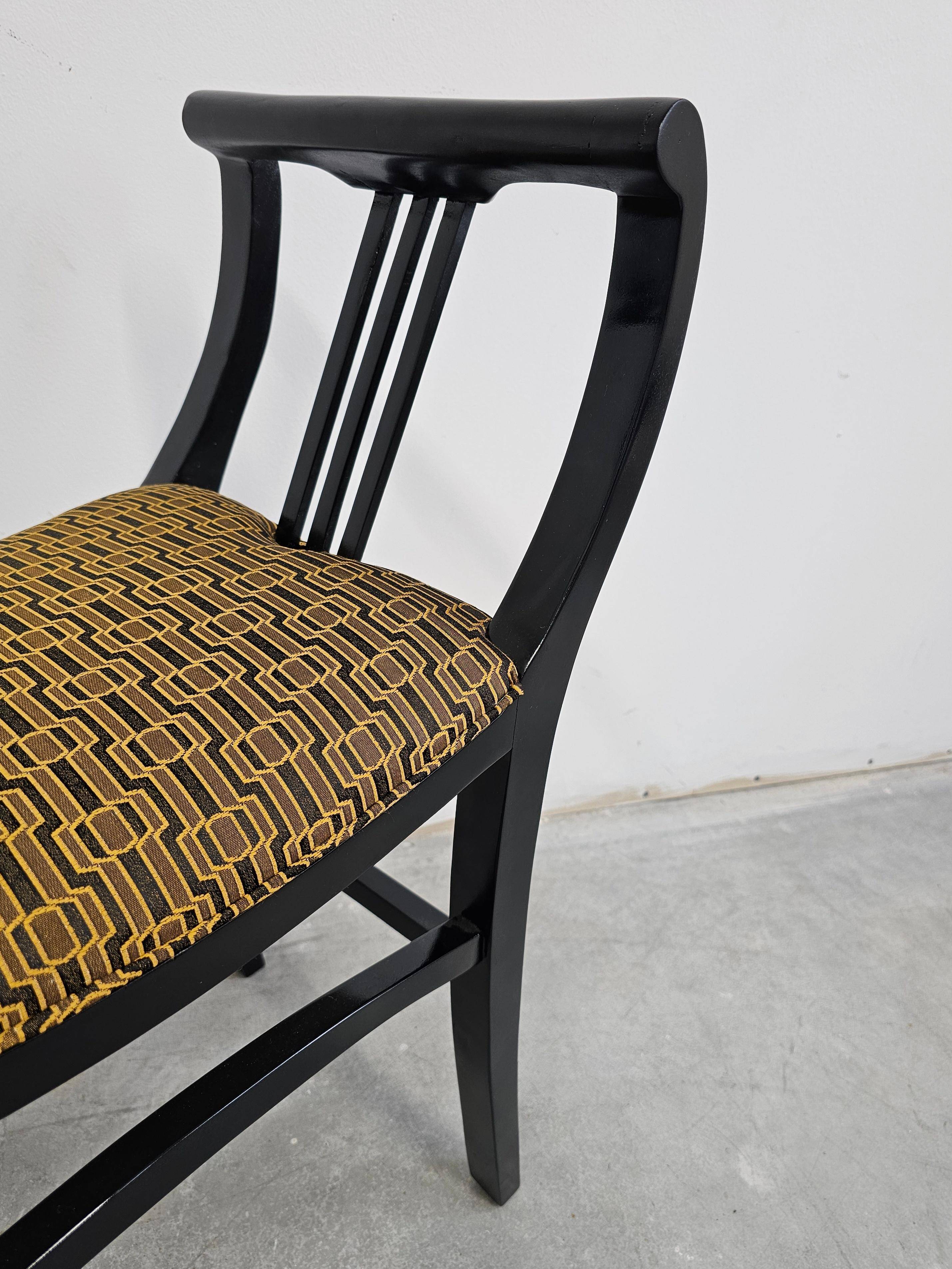 Pair of Gondola stools from the Secession movement in black lacquer, 1910s.