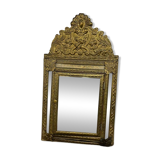 Wall cabinet / vintage mirror in gilded brass