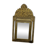 Armoire murale / miroir vintage en laiton doré