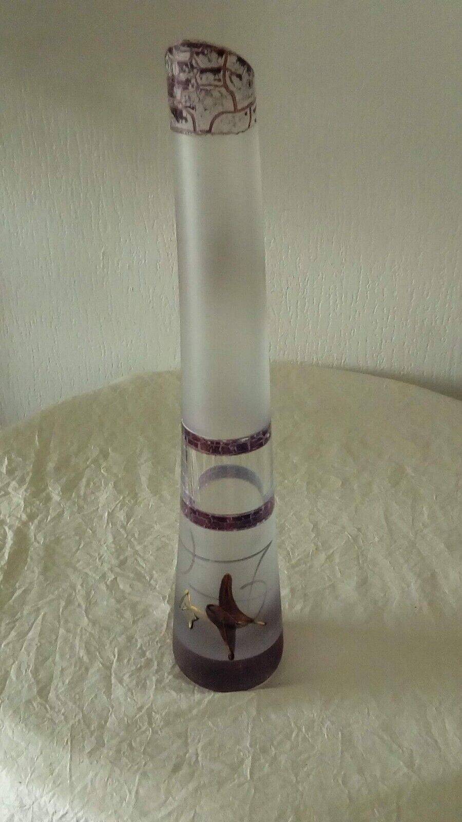 Soliflor in contemporary glass with enameled decor