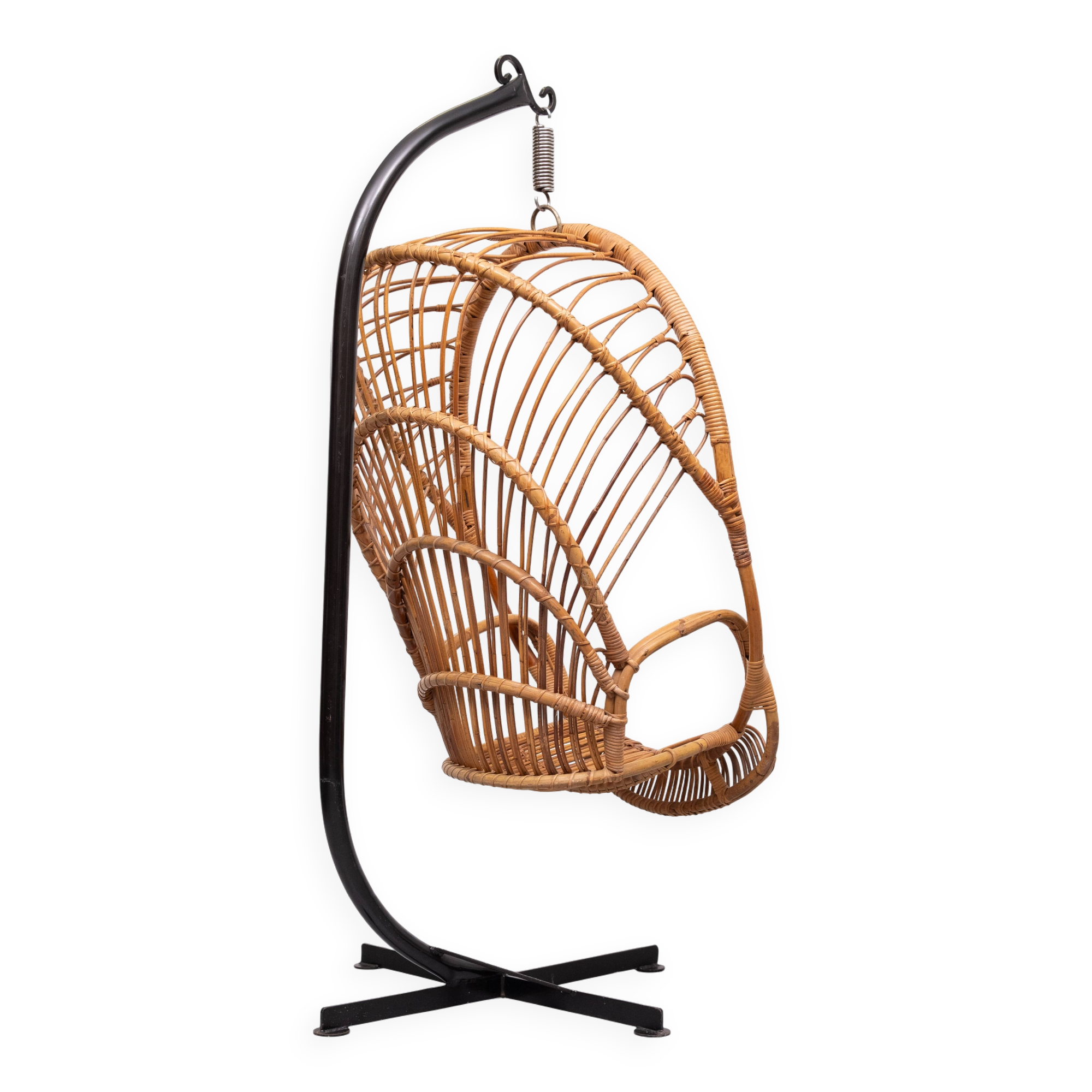 Rattan Hanging Chair by Rohe Noordwolde Holland 1960s