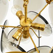 60s large brass ceiling chandelier with large round glass plates